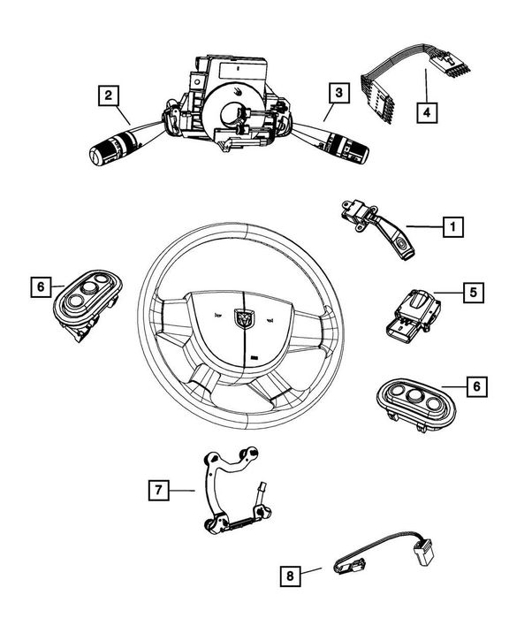 CONECTOR Buzina volante NOVO + cava roda Dodge Journey Chrysler Jeep