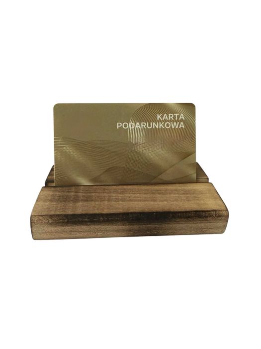 Drewniana podstawka stojak menu ulotki zdjęcia wizytówki 10x5,5cm buk