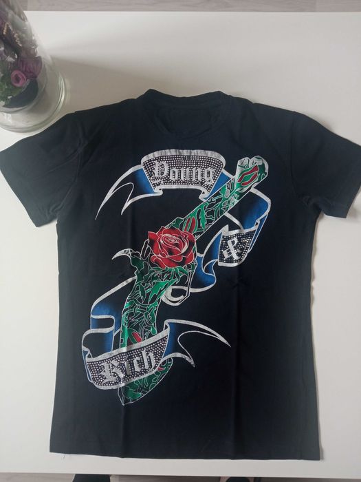 James Jones czarna koszulka t-shirt bawełna r L