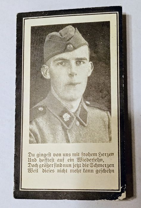Militaria de Trincheira Cartão de Morte divisão SS Totenkopf