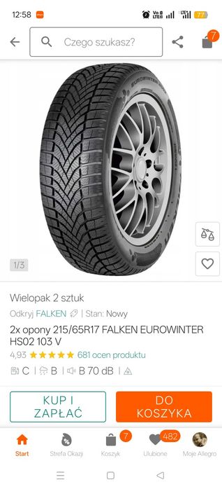 Opony zimowe Falken Eurowinter 215/65/17 103V XL Jak nowe