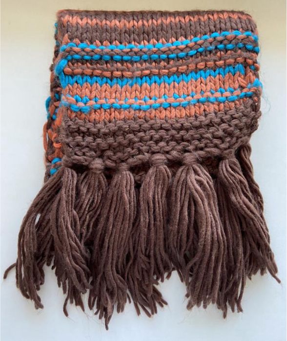 Комплект жіночий з крупною вязкою (шапка+шарф+рукавички)