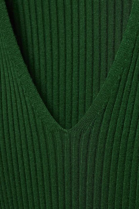 Sweter zielony dekolt w serek Mango M