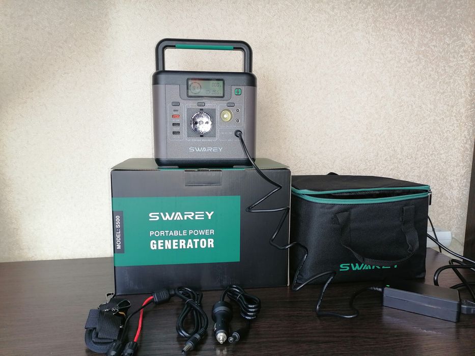 Портативна зарядна станція Swarey S500 Pro 518 Вт резервне живлення