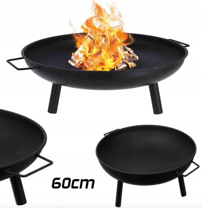 PALENISKO OGRODOWE 60CM / 80cm Stalowe Ognisko Kociołek Grill Ruszt