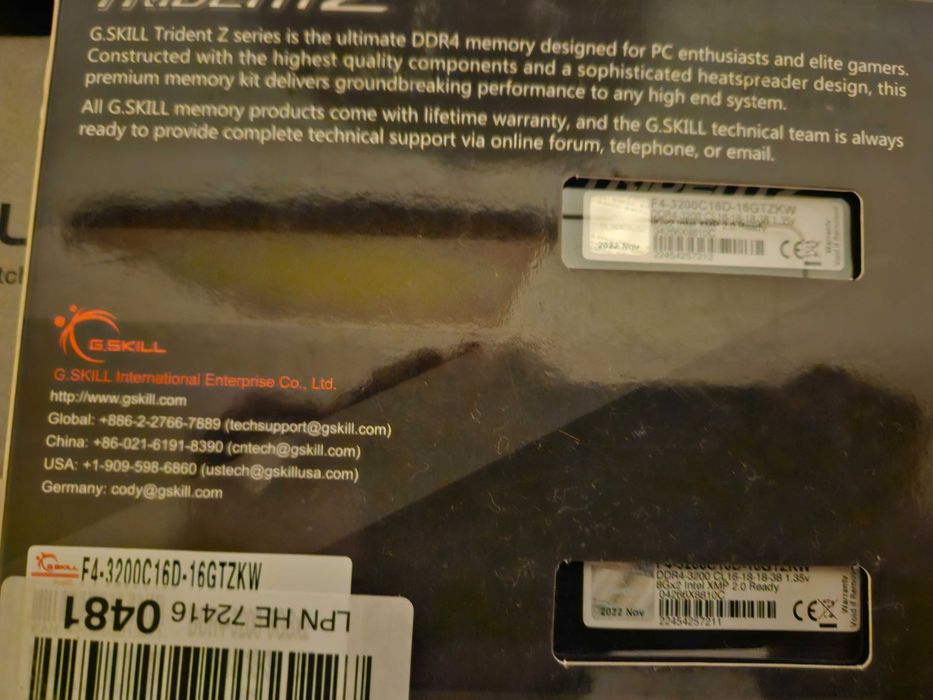 Gskill TridentZ 16GB (2x8GB) DDR4 3200 CL16