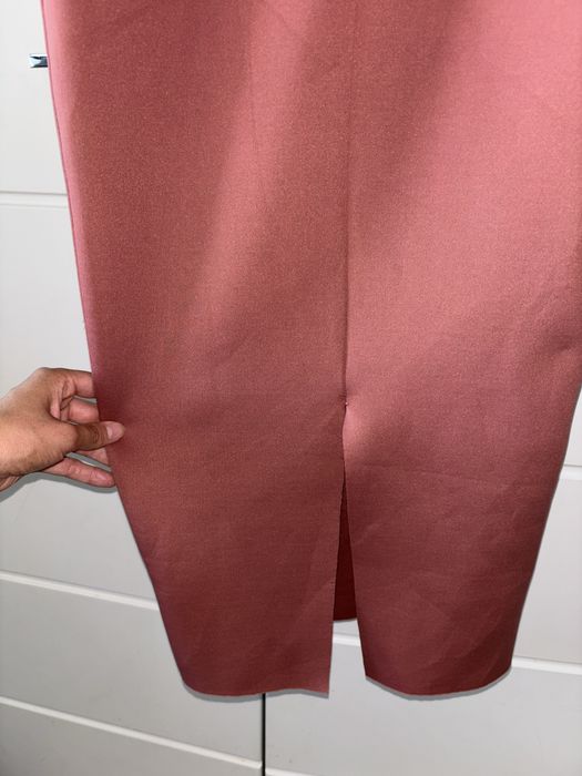 elegancka sukienkana jedno ramie  asos 36 pudrowy róż