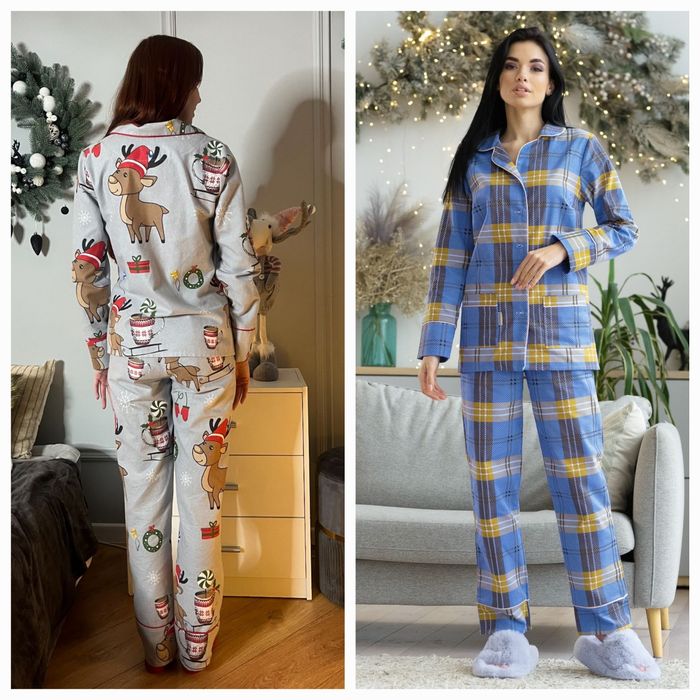 Теплі фланелеві піжами розміри від 42 до 62