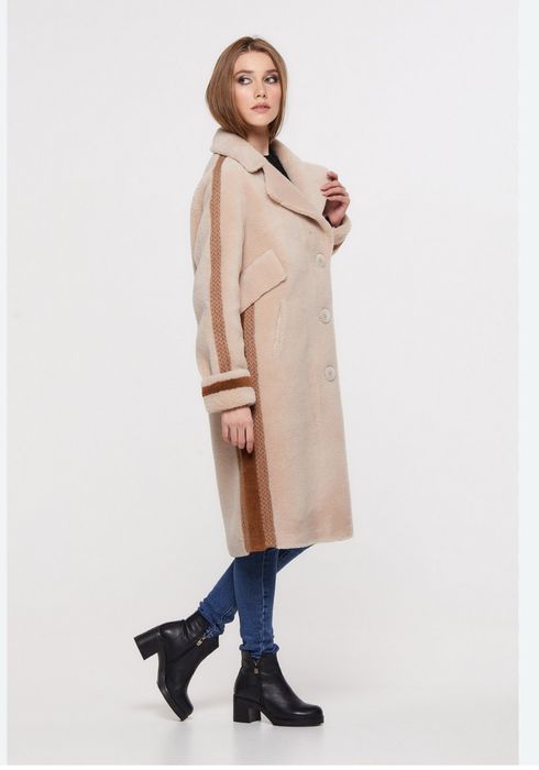 Модна, стильна шубка-пальто Тедді, овчина, 58 розмір