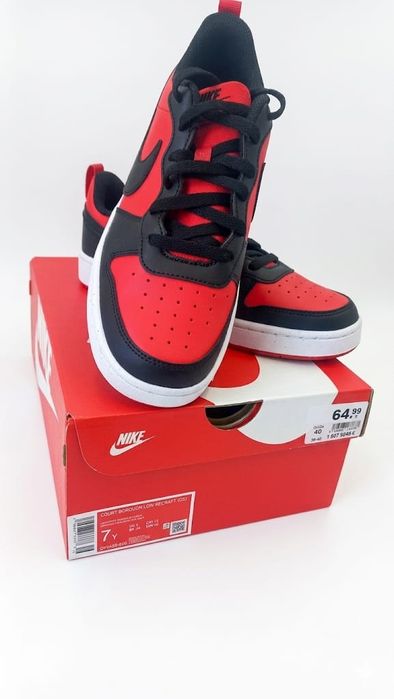 Buty Nike Court Borough Low Recraft  (GS)  czerwono  czarne rozm. 40