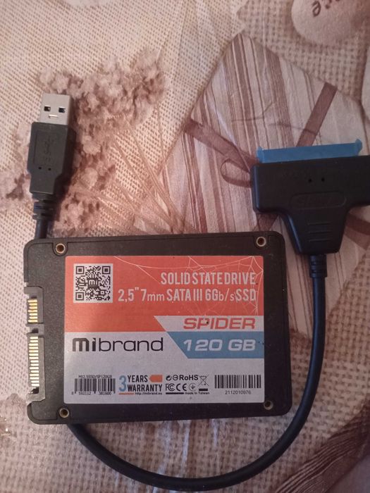 spider ssd 120gb + переходник для нотбука