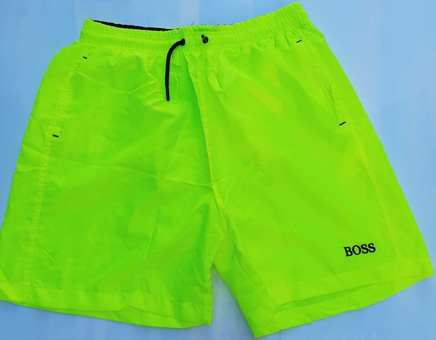 4XL kąpielówki HUGO BOSS żółte neon pas 80-90 cm