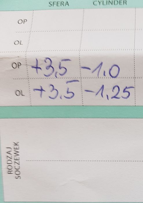 Okulary korekcyjne nowe +3,5