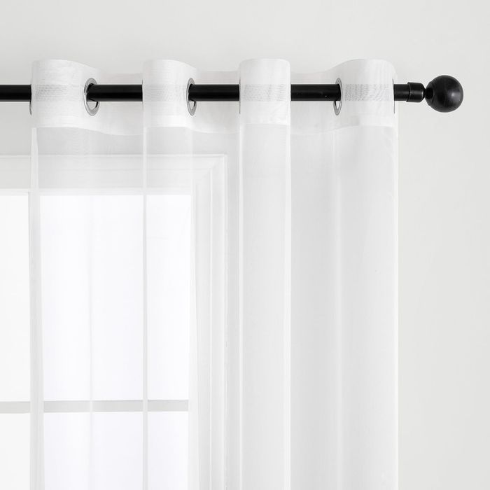Voile Curtain Panels - Sheer Grommet - 225x140cm White 2pc