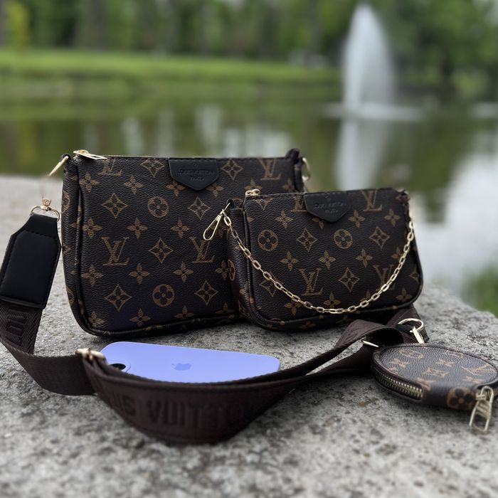 Хіт! Сумка Louis Vuitton 3 в 1 (Multi Pochette) / Базова кросбоді / Луі Вітон / Monogram / клатч
