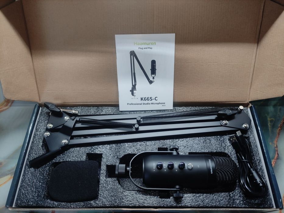 USB микрофон Конденсаторный ZealSound K66S-C