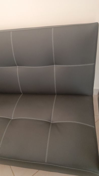 Sofá de Pele Sintética castanho 1.78 M