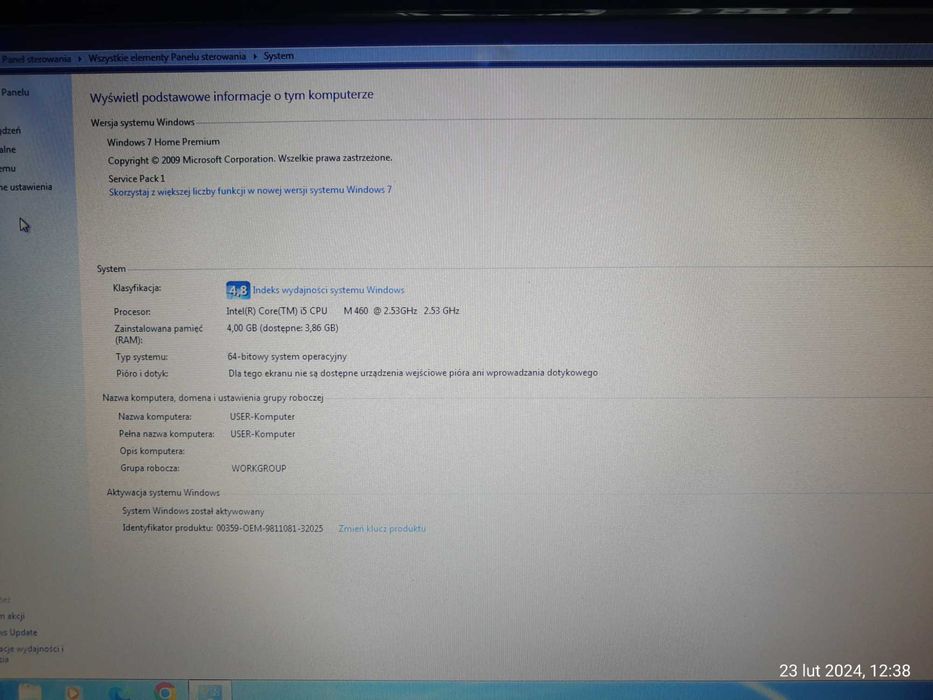 Duży,sprawny laptop Asus K72JR 17,3" idealny dla starszej osoby.