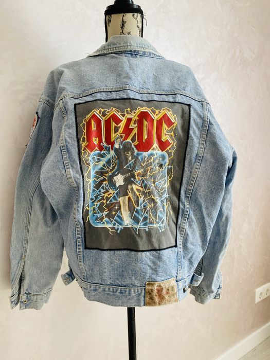 Кастомна Джинсова  куртка AC/DCмерч
