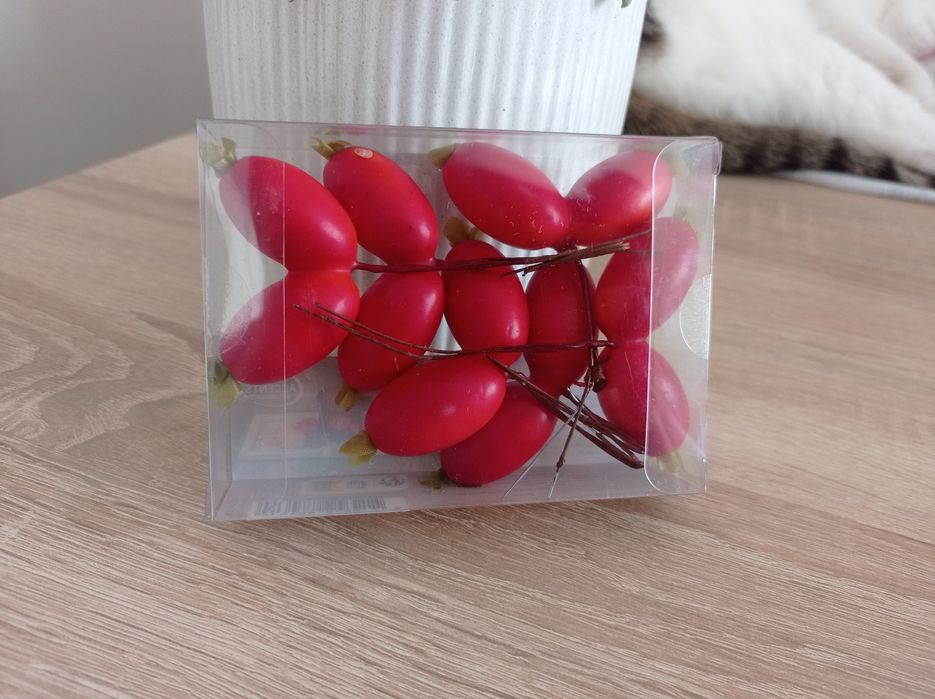 Owoce dekoracja na druciku ozdoba jesień zima