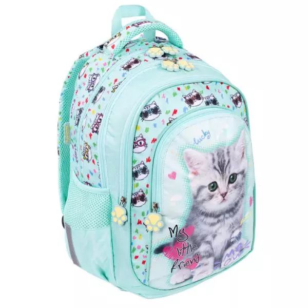 Plecak 4-komorowy ST.RIGHT BPL-58 My Little Friend mint Kitty. St. Majewski