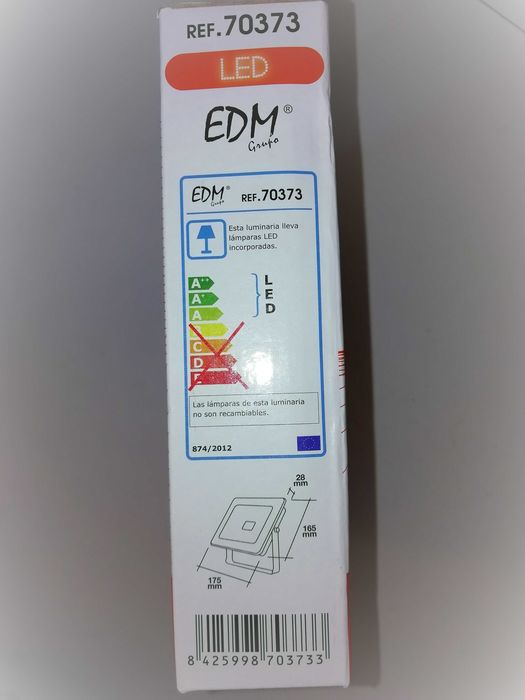 EDM - Projetor Led Extraplano 20w 6400k 1400 Lum - Branco - Novo caixa