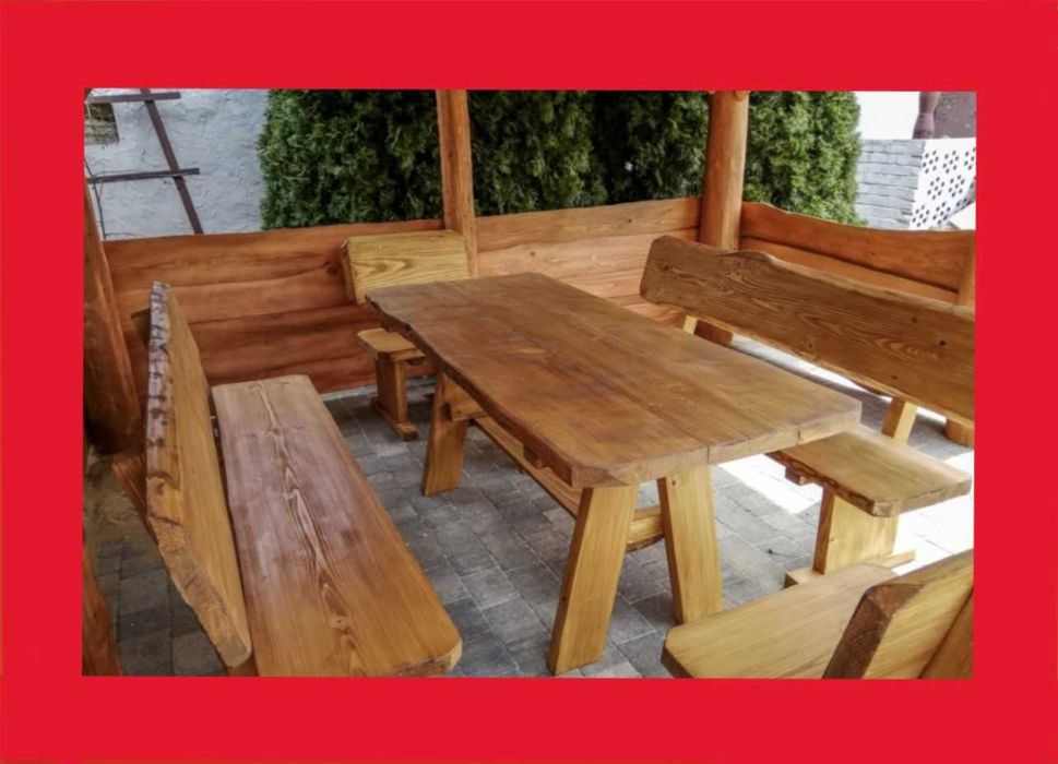 WYPRZEDAŻ! Góralskie Meble Ogrodowe z litego drewna, meble do ogrodu