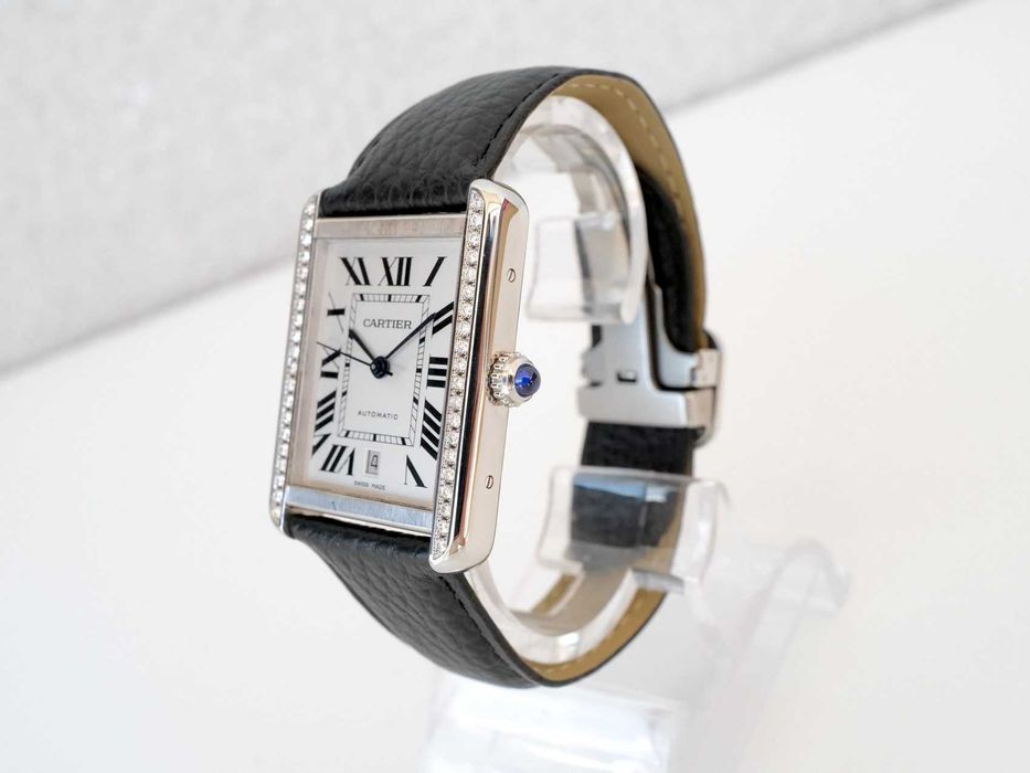 Cartier Tank Solo XL White Dial Diamond Bezel Automatic