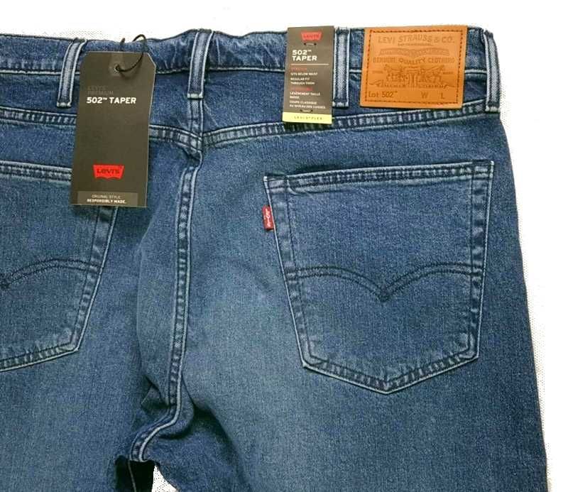Nowe męskie jeansy Levi's 502 BIG&TALL bardzo wielkie oryg. Levisy - W50/L32