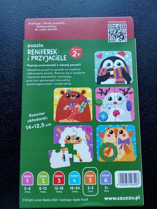 Układanka świąteczna, puzzle świąteczne CzuCzu 2+