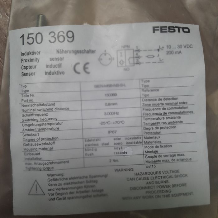 Продам индуктивный датчик Festo