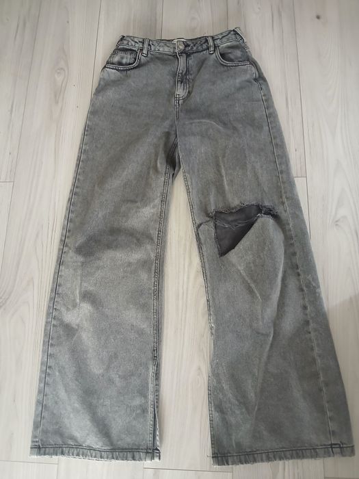 Spodnie wide leg bershka rozmiar L grey