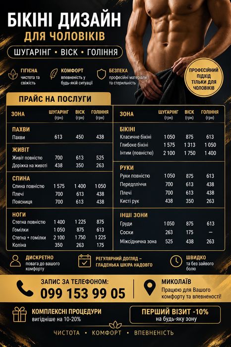 Депіляція воском • Шугаринг • Акуратне гоління