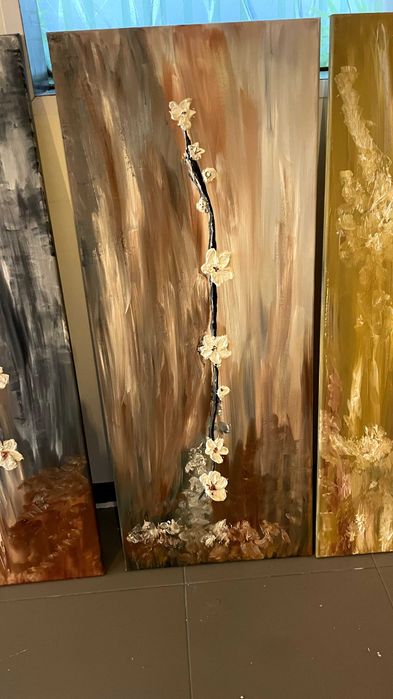 Set of 5 Flower Paintings in Various Colors64585435285505123