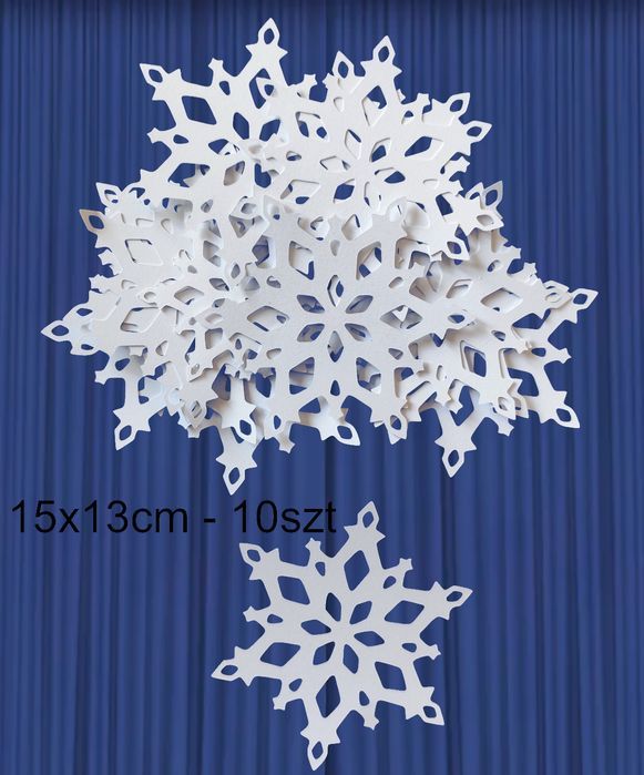 Dekoracja zimowa Zima Gwiazdka Śnieżynka Płatek 1 pakiet 15x13cm - 10s