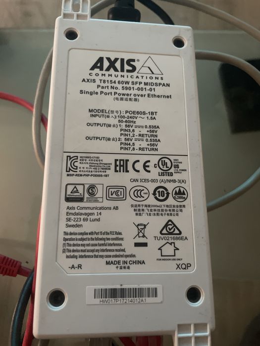 Axis T8154 60W SFP Midspan (Model: POE60S-1BT) - > promocja 300 zl