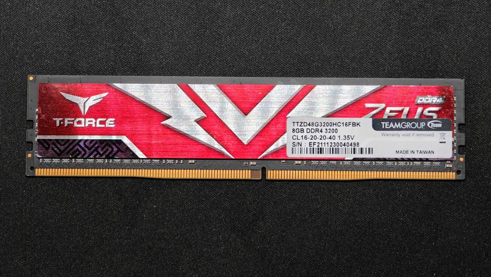 TeamGroup T-Force Zeus DDR4 8GB 3200MHz CL16 - testowana
