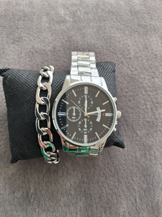 Conjunto de relógio e pulseira homem Novo