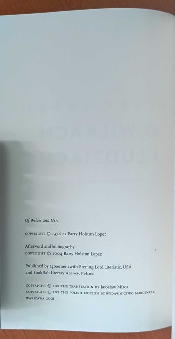 Barry Lopez "O wilkach i ludziach"
