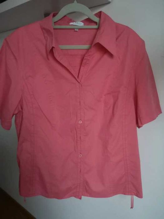 ERFO łososiowa koszula z ściągaczem r. 48