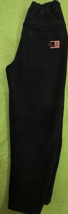 Джинси  чорні на  флісі 140 р