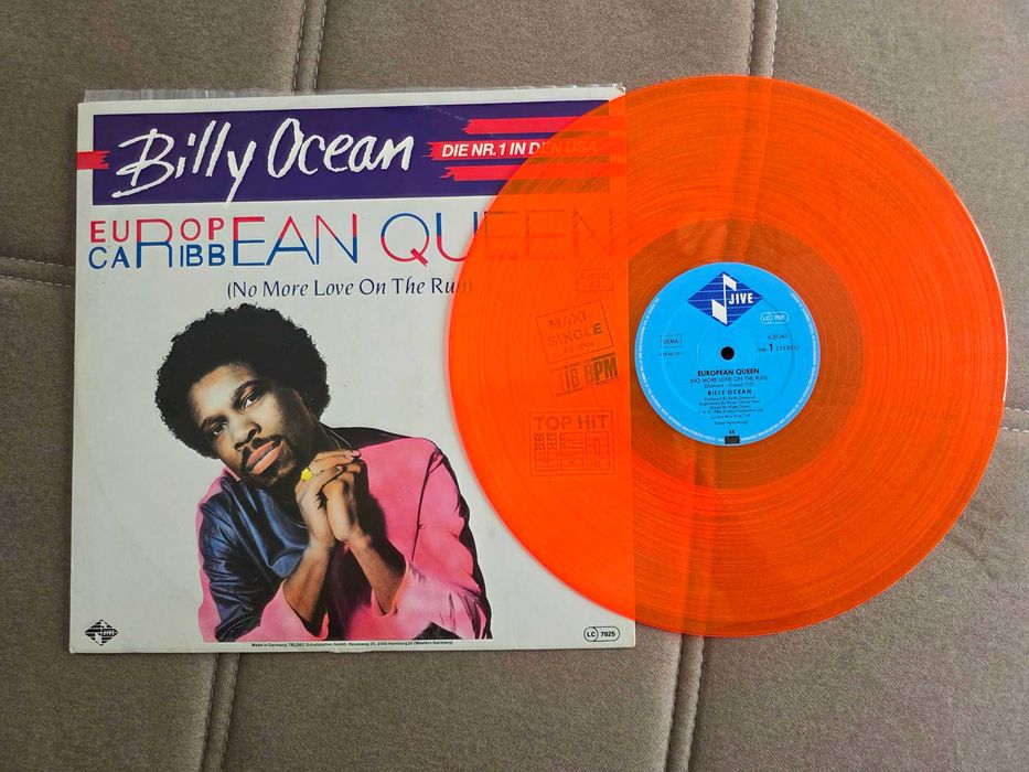 Płyta winylowa Billy Ocean European Queen, pomarańczowa, stan M, kolekcjonerska
