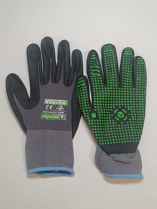 NitroFlex r.8, 9, 10 rękawice nitrylowe elastyczne precyzyjne montersk