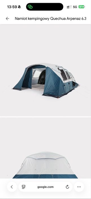 Namiot kempingowy Quechua Decathlon Arpenaz 6.3 fresh & black