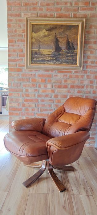Fotel skórzany rozkładany salon biuro