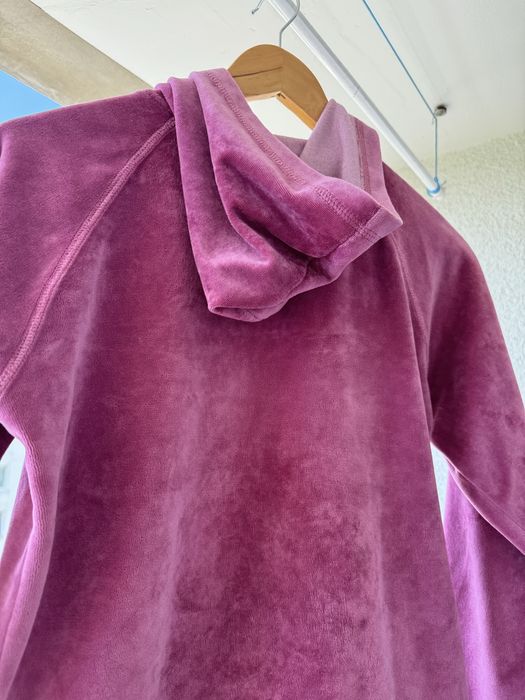 Bluza welurowa zapinana na suwak z kapturem, S/M