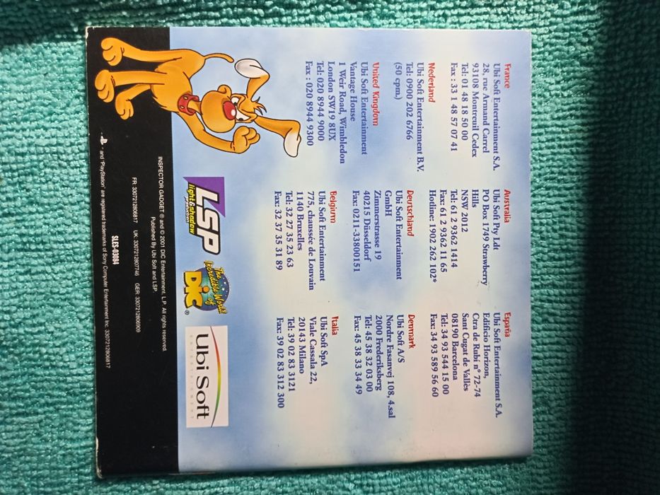 Ps1 Inspector Gadget psx psone Książeczka Manual Angielski