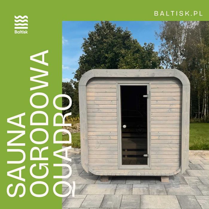 Kwadratowa sauna ogrodowa, 200cm Quadro | Dobierz piec i dodatki