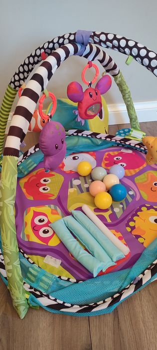 Mata niemowlęca edukacja 3w1 basenik z piłeczkami Lean Toys Żółwik