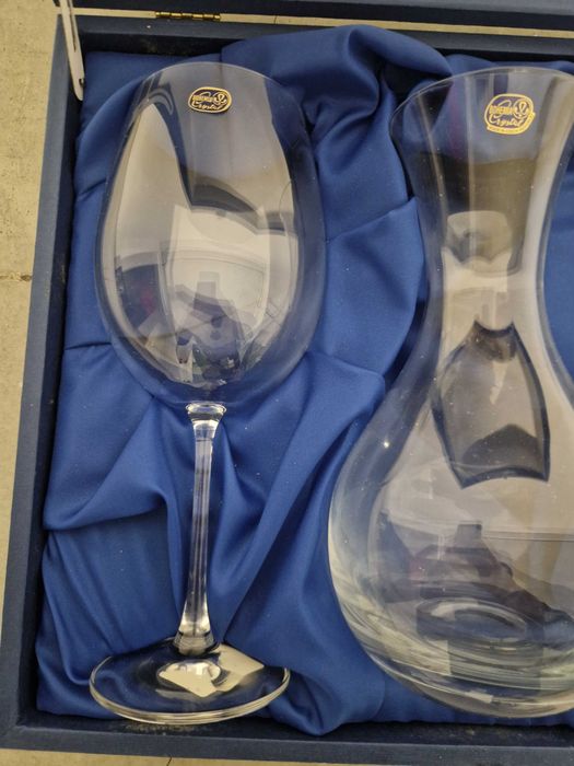 Conjunto de Vinho em Cristal Bohemia – Decanter + 2 Copos + Caixa